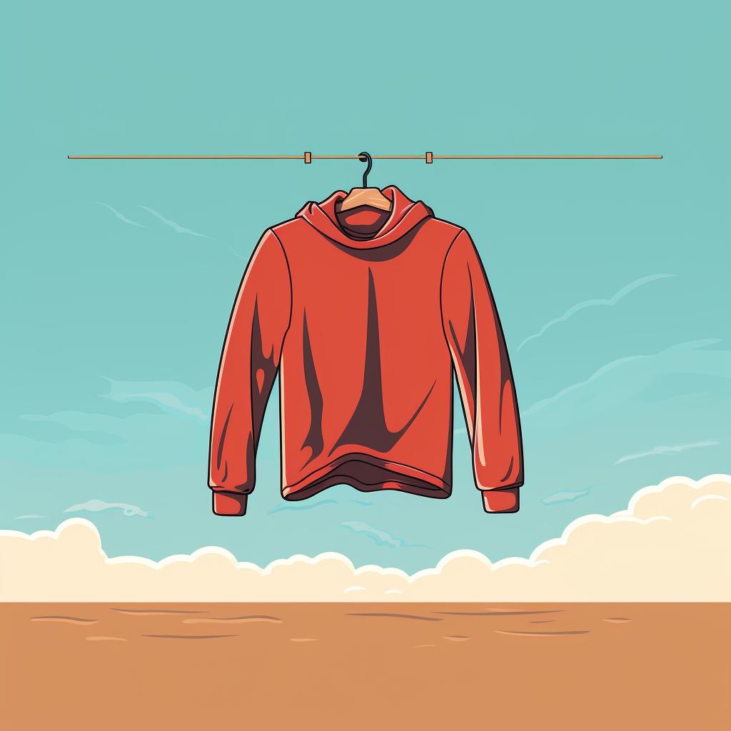 Surf hoodie laid flat to dry